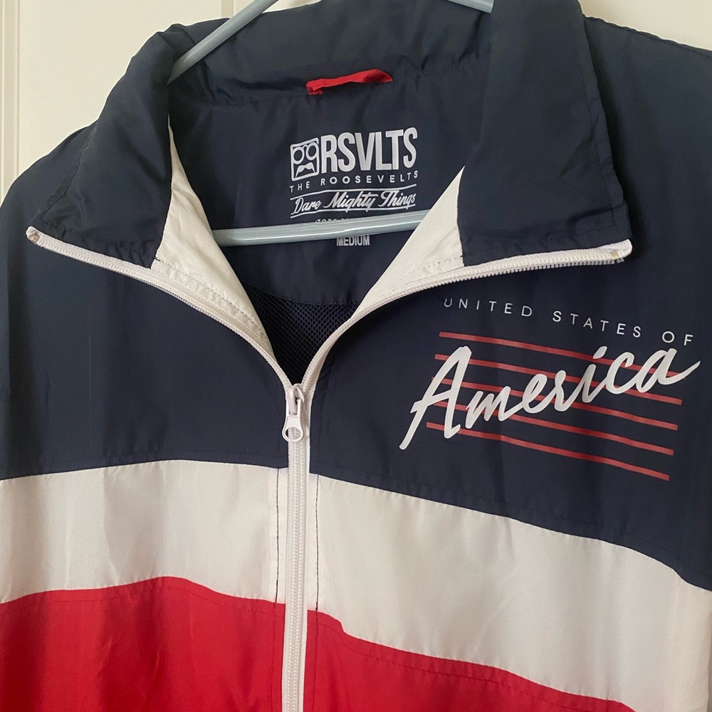 RSVLTS Patriotic Red, White, and Blue Jacket